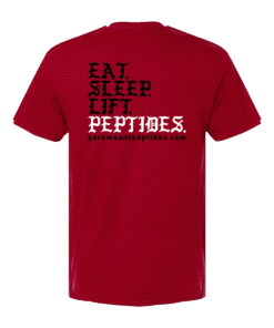 Eat. Sleep. Lift. Peptides. T-Shirt – Red